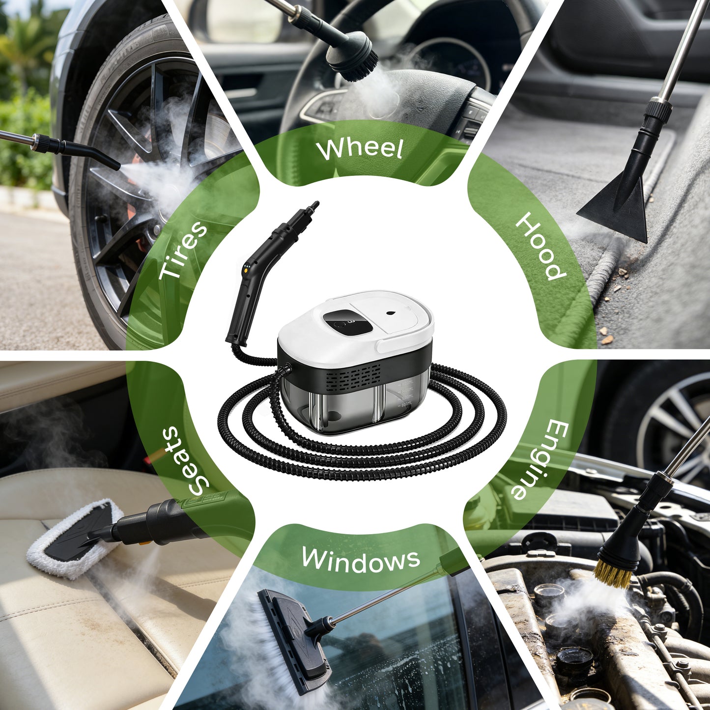 3-Level Adjustable Handle Steam Cleaner