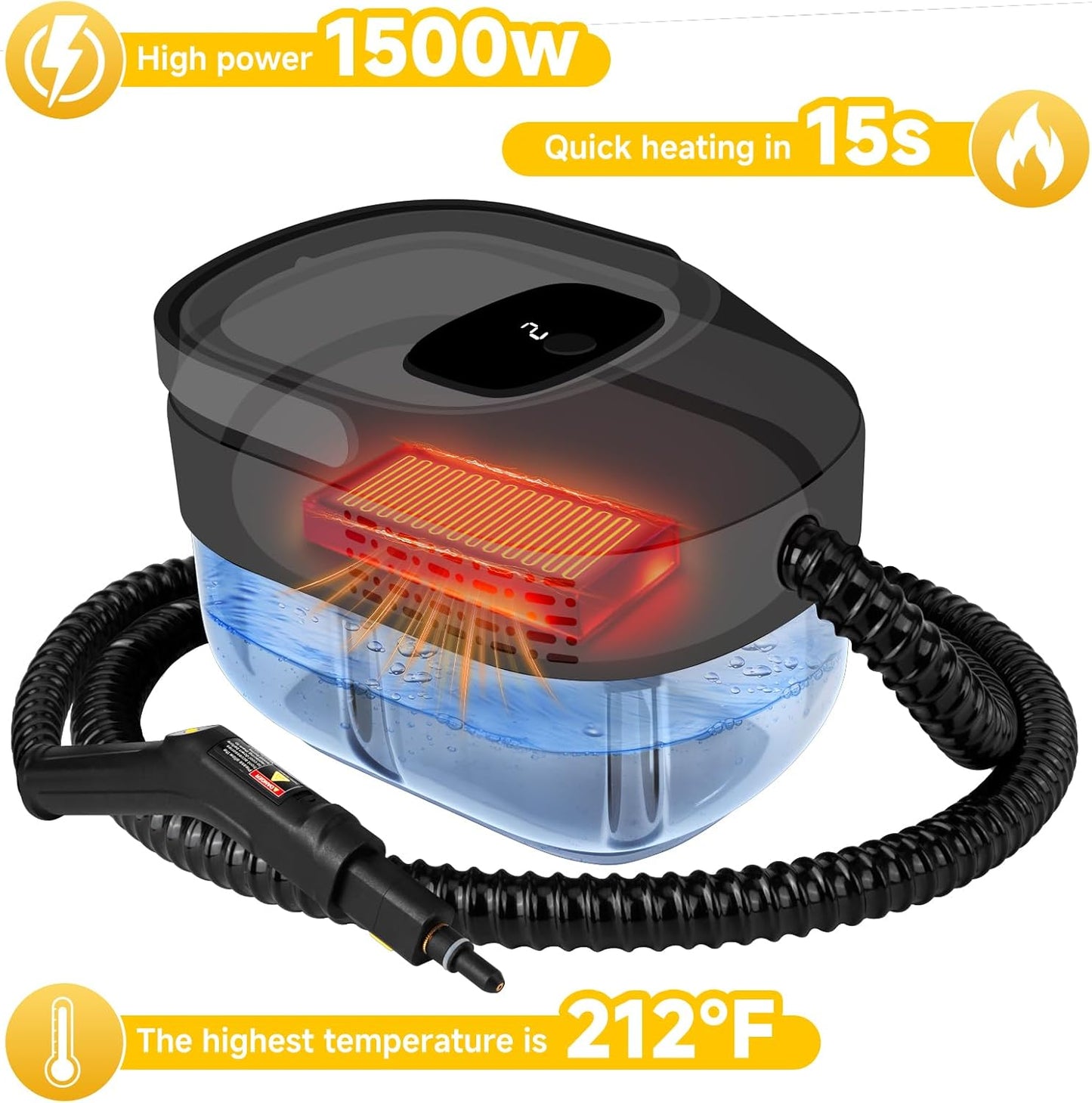 3-Level Adjustable Handle Steam Cleaner