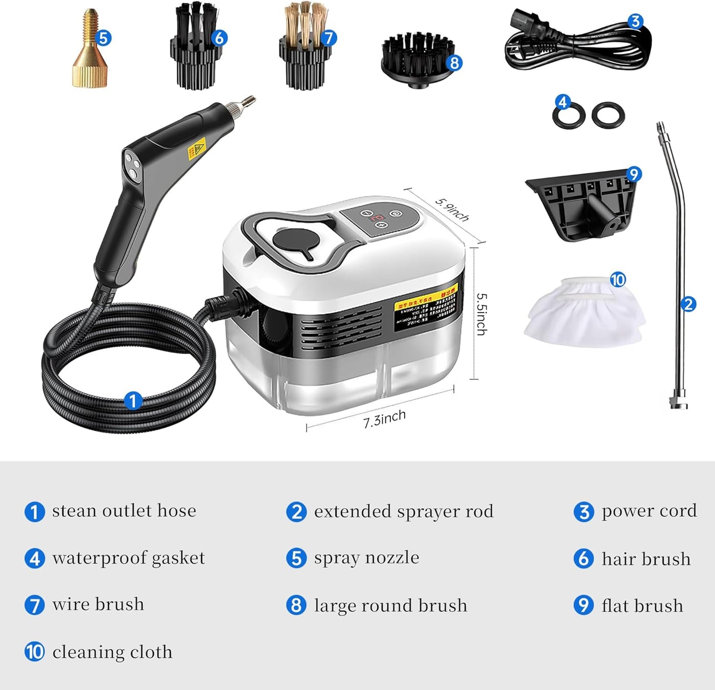Primiorix Powerful 2500W Handheld Steam Cleaner