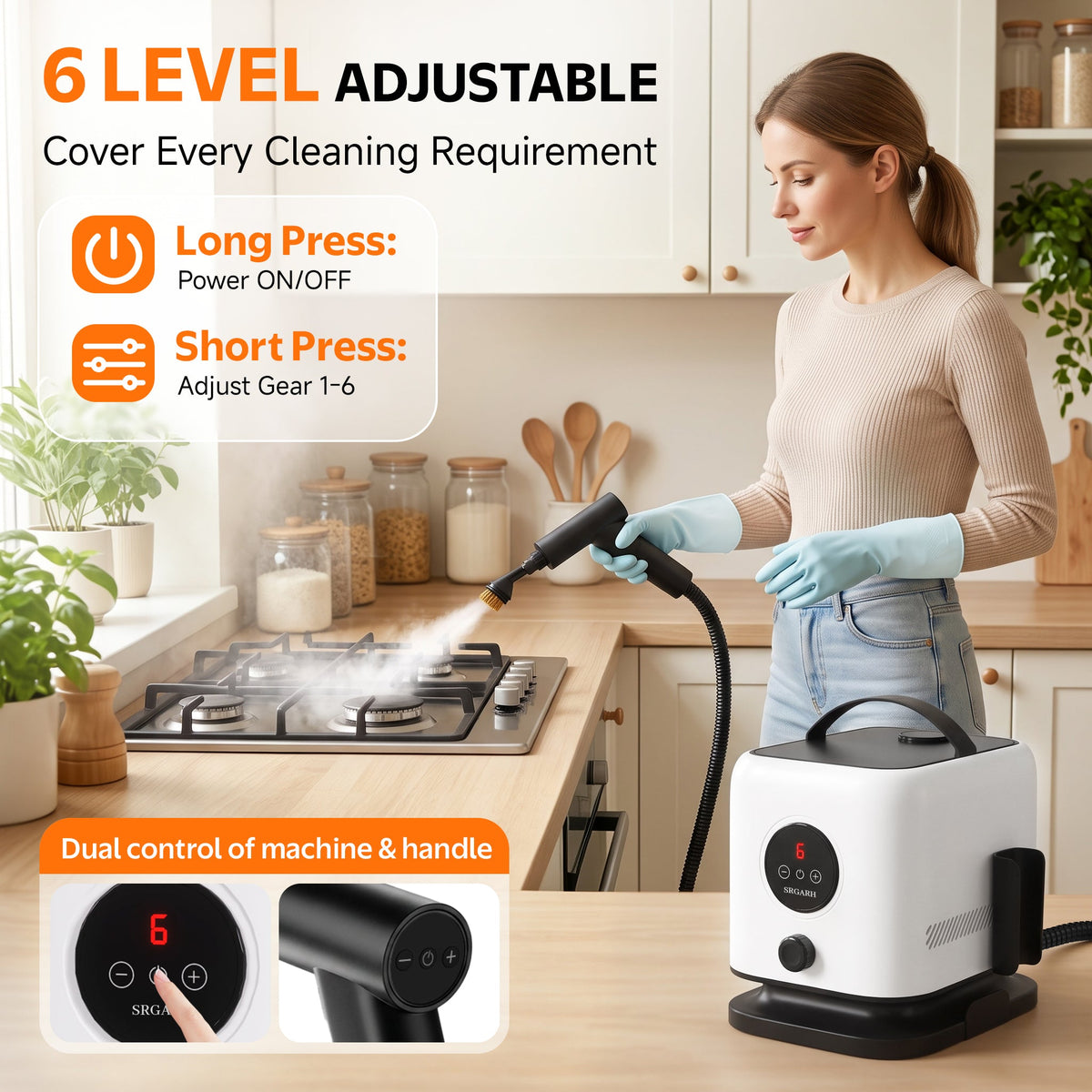 PRIMIORIX® Version 3.0 Handheld Steam Cleaner | 2500ML Large Tank | 1 Hour Non-Stop Cleaning
