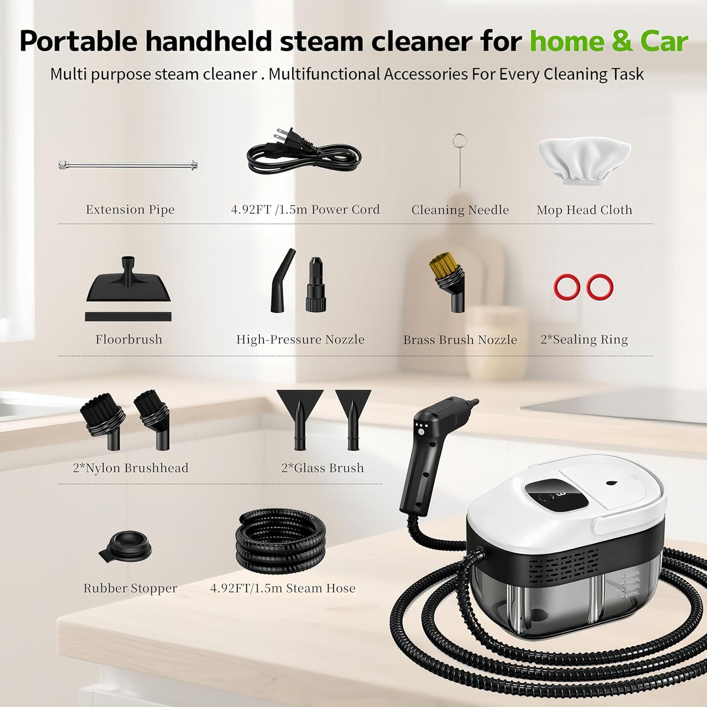 Primiorix Pressurized Handheld Steam Cleaner