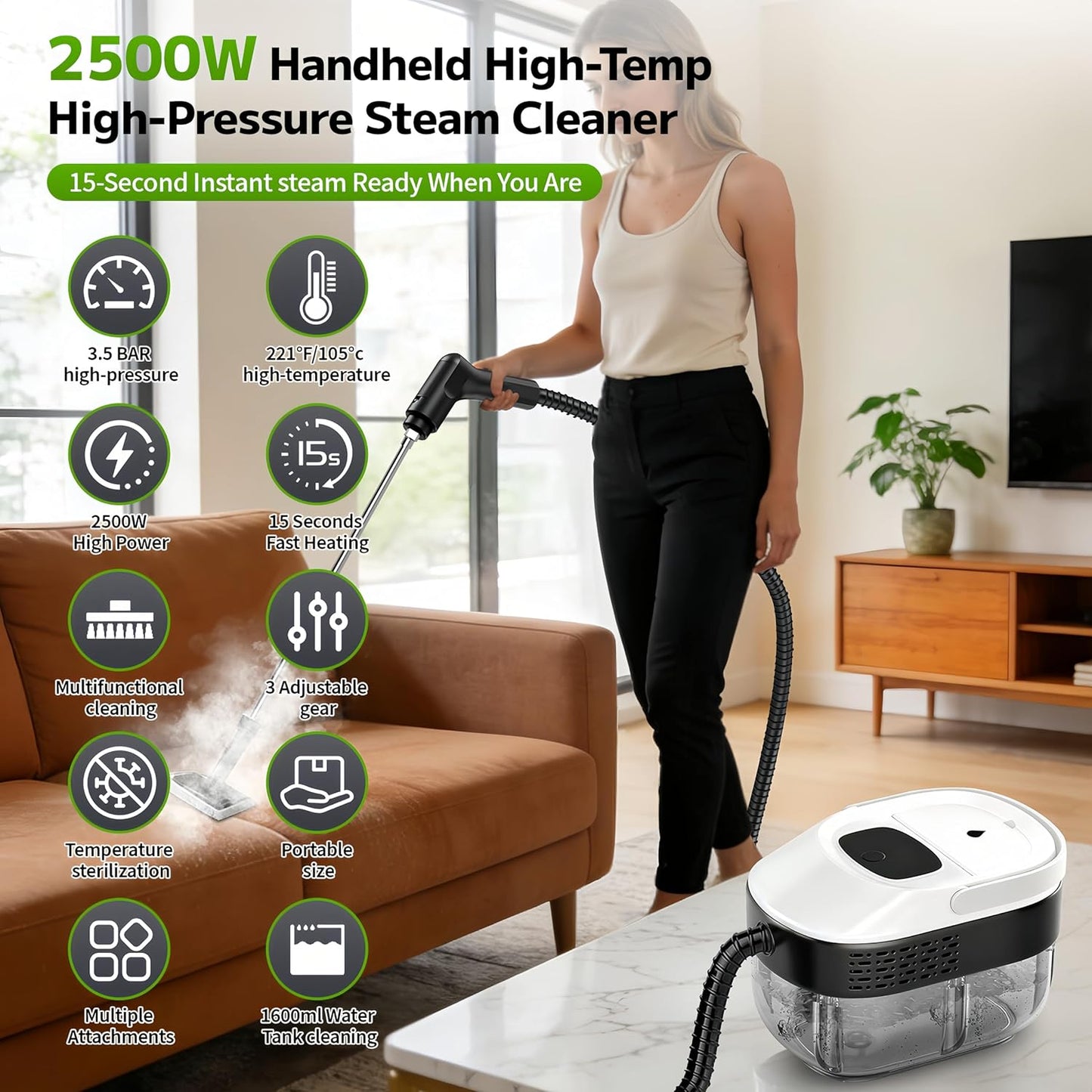 Primiorix Pressurized Handheld Steam Cleaner