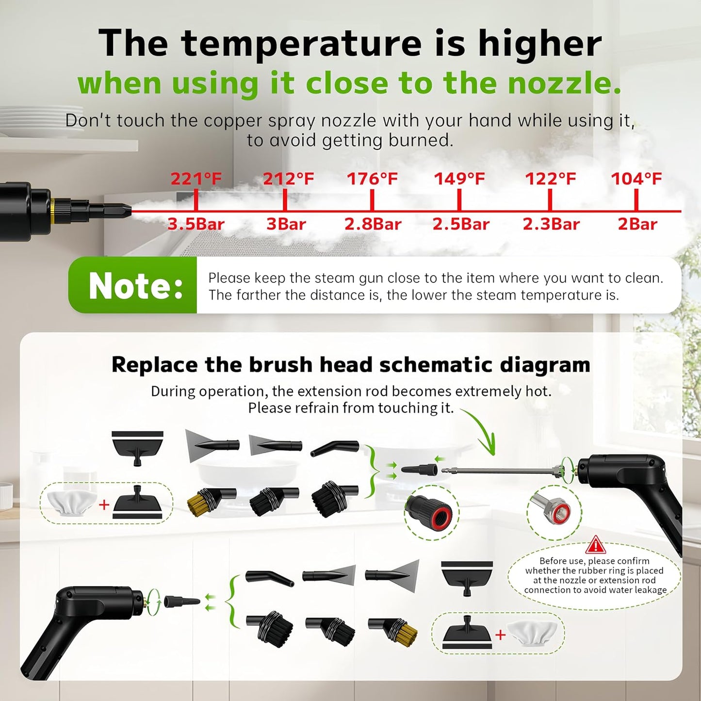 Primiorix Pressurized Handheld Steam Cleaner
