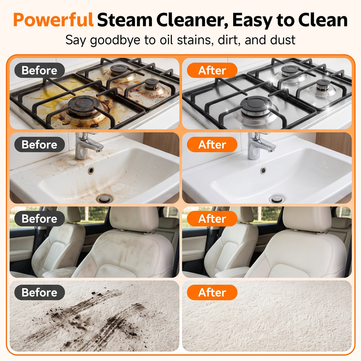 PRIMIORIX® Version 3.0 Handheld Steam Cleaner | 2500ML Large Tank | 1 Hour Non-Stop Cleaning